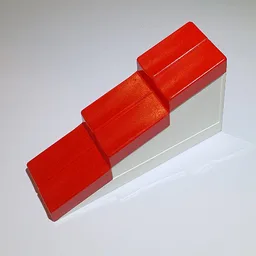 Duplo Roof-piece Slope 17° 2 x 6 Stepped with Red Shingles / White