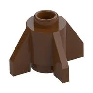 Brick Round 1 x 1 with Fins, Open Stud / Reddish Brown