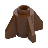 Lego Brick Round 1 x 1 with Fins, Open Stud / Reddish Brown