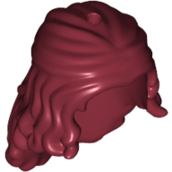 Lego Hair Long Wavy, Partially Tied Back [2 Holes] / Dark Red