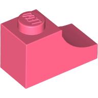 Lego Brick Curved 2 x 1 with Inverted Cutout / Coral