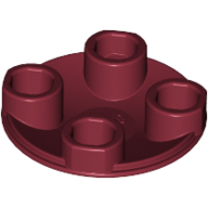 Lego Plate Round 2 x 2 with Rounded Bottom [Boat Stud] / Dark Red