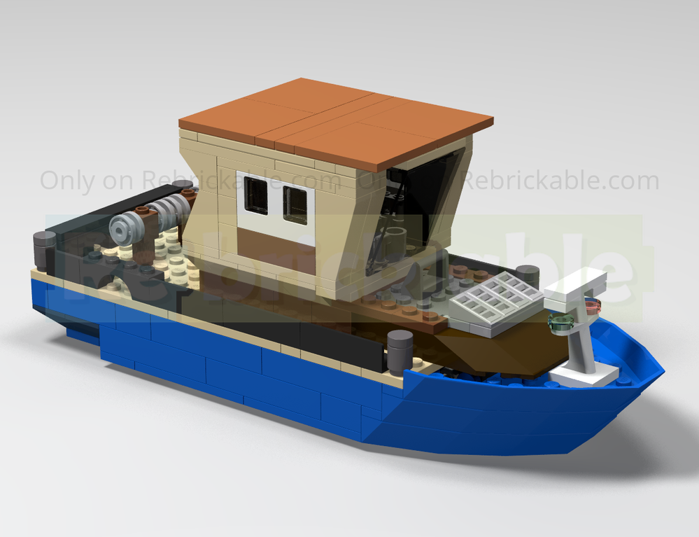 Lego Tug Boat with wider wheelhouse
