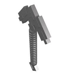 Tool Pickaxe Blocky, Double / Flat Silver