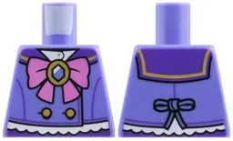 Torso Dark Purple Collar, Dark Pink Bow, Gold Buttons and Broach Pattern / Blue Violet