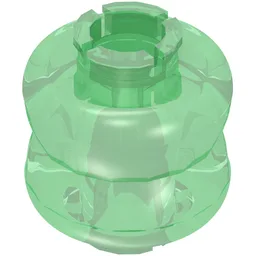 Clikits Bead, Connector Thick Small Double with 2 Pins / Trans-Light Green