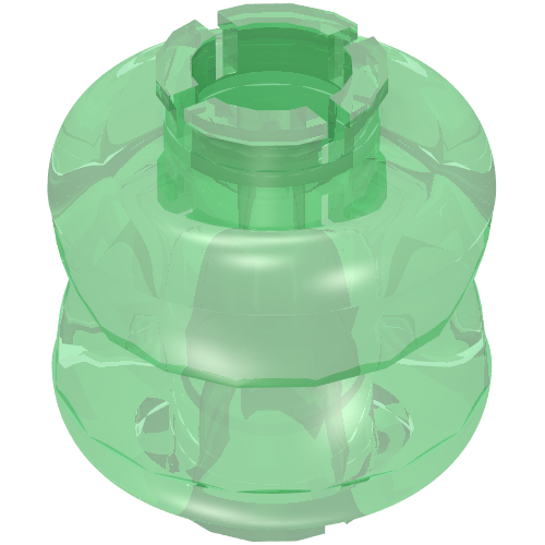 Lego Clikits Bead, Connector Thick Small Double with 2 Pins / Trans-Light Green