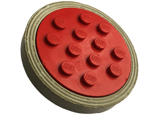 Lego Wheel with 12 Studs and Metal Axle Cam with Light Gray Tire Smooth - Large Solid (715 / 36)