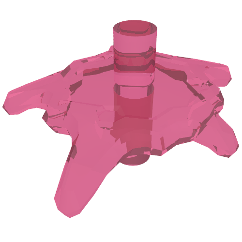Lego Wave / Power Burst / Flame, Shield Small with Bar Ends / Trans-Dark Pink
