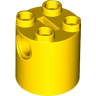 Brick Round 2 x 2 x 2 Robot Body, Axle Holder '+' Orientation / Yellow