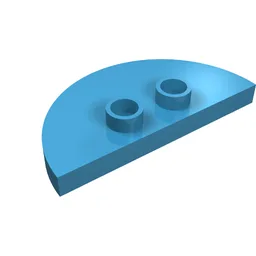 Duplo Plate 2 x 4 x 1/3 Half Circle with 2 Studs [Thin] / Maersk Blue