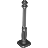 Lego Lamp Post 2 x 2 x 7 with 4 Base Flutes / Black