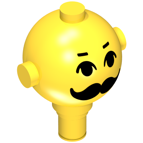 Lego Homemaker Figure Head with Eyes, Eyebrows and Moustache Print / Yellow