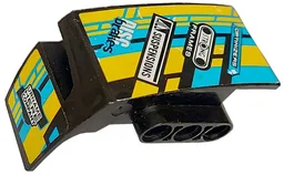 Technic, Panel Car Mudguard Right with Sponsor Logos on Dark Azure, Yellow and Black Background Pattern (Stickers) - Set 42034