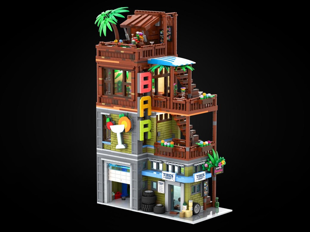 Lego Cocktail Bar & Tire Shop – Urban City Modular Building