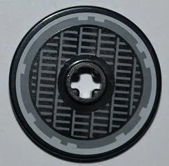 Technic, Disk 3 x 3 with SW Millennium Falcon Grille and Light Bluish Gray Outline Pattern (Sticker) - Sets 7965 / 75105 / 75257