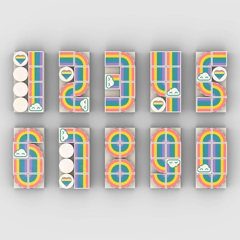 Lego Rainbow Numbers 2x4