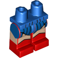 Lego Hips and Red Legs with Skirt and Light Nougat Legs (Wonder Woman) / Blue