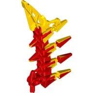 Large Figure Weapon Blade, 4 Spikes, Marbled Yellow Pattern (Xplode) / Red