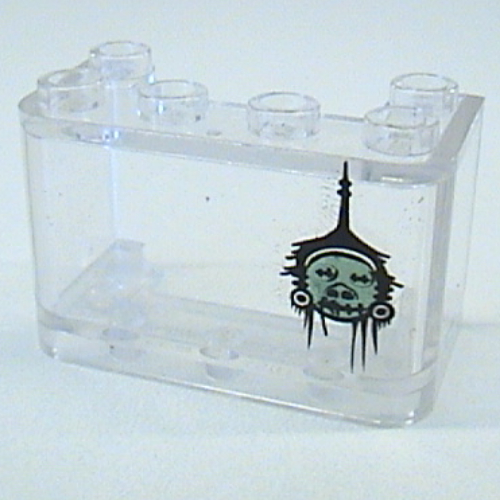 Lego Windscreen 2 x 4 x 2 Vertical with Shrunken Head Print
