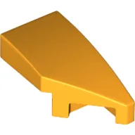 Brick Wedged, Curved 2 x 1 with Stud Notch Right / Bright Light Orange