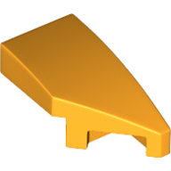 Lego Brick Wedged, Curved 2 x 1 with Stud Notch Right / Bright Light Orange