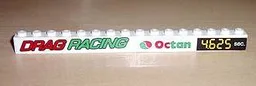Brick 1 x 16 with 'DRAG RACING' and Octan and 4.625 sec. Left Pattern (Stickers) - Set 6616