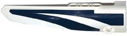 Technic, Panel Fairing # 5 Long Smooth, Side A with White and Dark Blue Decorative Stripes Pattern (Sticker) - Set 42033