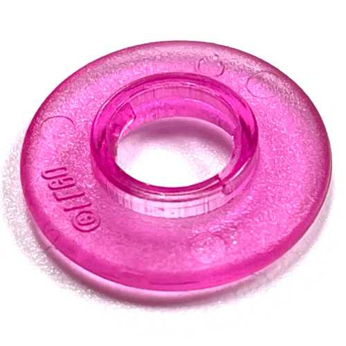 Lego Clikits Bead, Ring Thin Large with Hole with Low Connector / Trans-Dark Pink