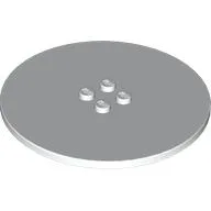 Plate Special Round 8 x 8 with 2 x 2 Center Studs with Groove / White