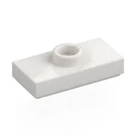 Plate Special 1 x 2 with 1 Stud with Groove and Inside Stud Holder (Jumper) / White