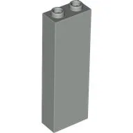 Brick 1 x 2 x 5 with Blocked Open Studs and Bottom Stud Holder with Asymmetric Ridges / Light Gray