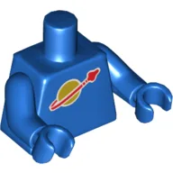 Torso Classic Space Logo Print, Blue Arms and Hands / Blue