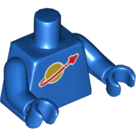 Lego Torso Classic Space Logo Print, Blue Arms and Hands / Blue
