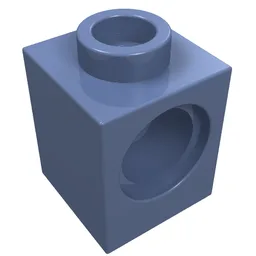 Technic Brick 1 x 1 with Pin Hole / Sand Blue