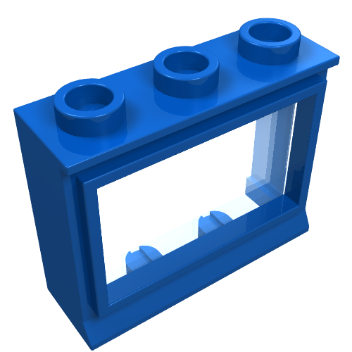 Lego Window 1 x 3 x 2 Classic with Short Sill [Complete] / Blue