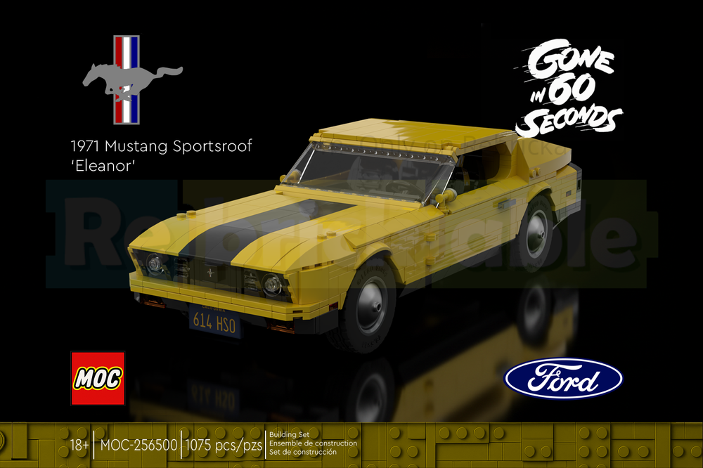 Lego 1971 Ford Mustang 'Eleanor' 'Gone in 60 Seconds'