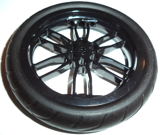 Lego Wheel 75mm D. x 17mm Motorcycle with Black Tire 94.3mm D. Motorcycle Racing Tread (88517 / 67140)