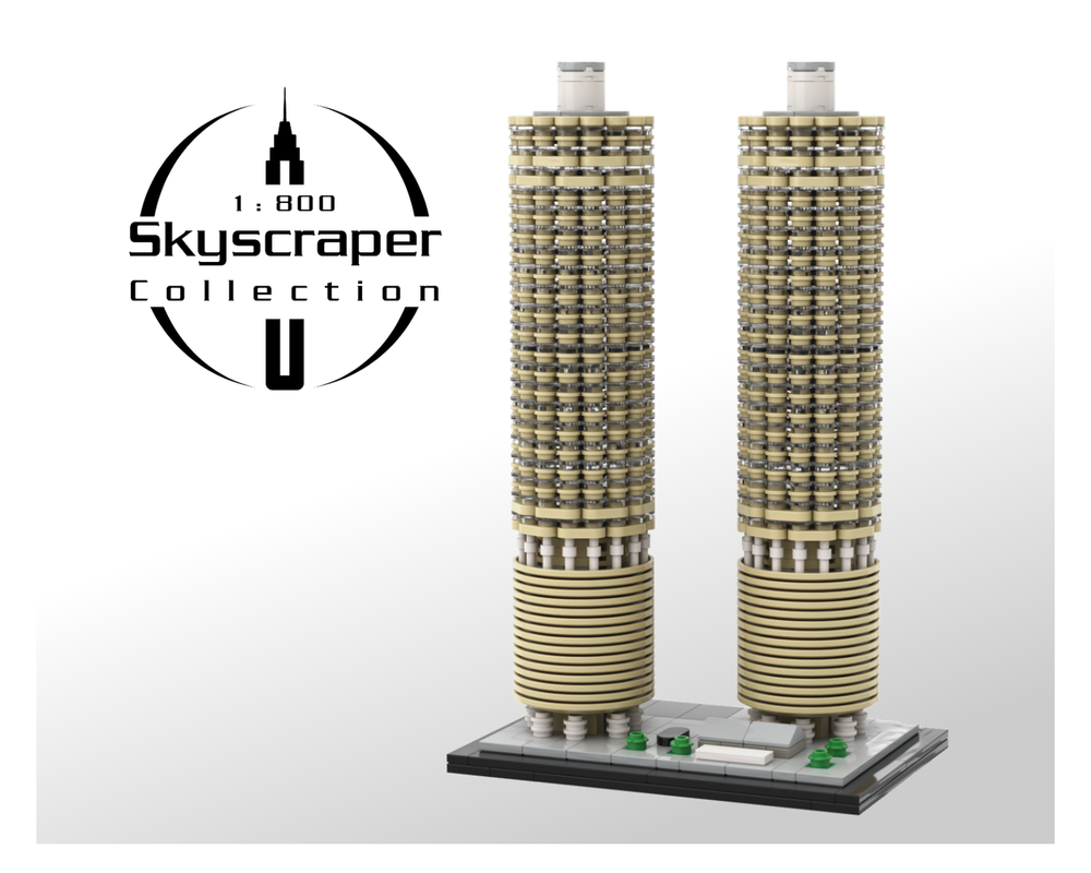 Lego Marina City 1:800 Scale Chicago