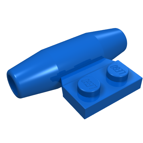 Lego Engine - Smooth, Small 1 x 2 Side Plate [With Axle Holders] / Blue