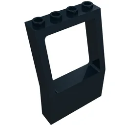 Fabuland, Window 2 x 4 x 5 with Square Top / Black