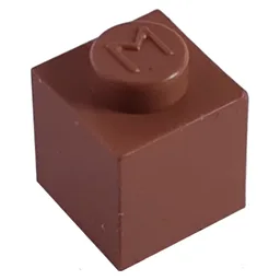 Modulex Brick 1 x 1 with M on Stud / Modulex Terracotta