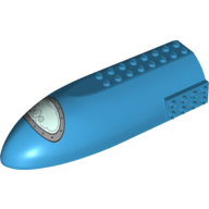 Lego Aircraft Fuselage 6 x 13 x 3 with Window Print / Dark Azure