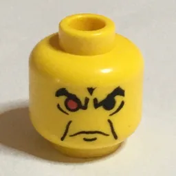 Minifig Head Ogel, Angry Eyebrows and 1 Red Eye Print / Yellow