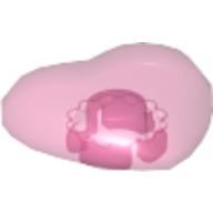 Lego Clikits Icon, Heart 2 x 2 Small with Pin [Polished] / Trans-Dark Pink