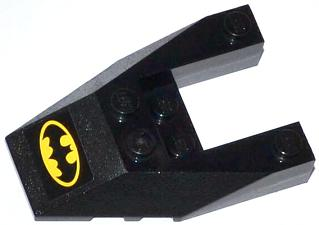 Lego Wedge 6 x 4 Cutout with Stud Notches with Yellow Batman Logo Pattern (Sticker) - Set 76013