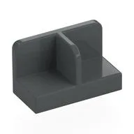 Panel 1 x 2 x 1 with Rounded Corners and Central Divider / Dark Bluish Gray