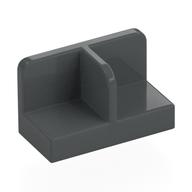 Lego Panel 1 x 2 x 1 with Rounded Corners and Central Divider / Dark Bluish Gray
