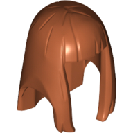 Lego Hair Long Straight with Bangs - Hard Plastic / Dark Orange