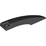 Lego Brick Round, Curved 10 x 2 x 2 with Rounded End Left / Black